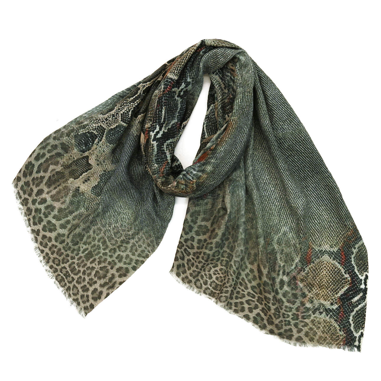 ウールシルクストール/大判/パイソン柄/ブラック/メンズ|ストール専門